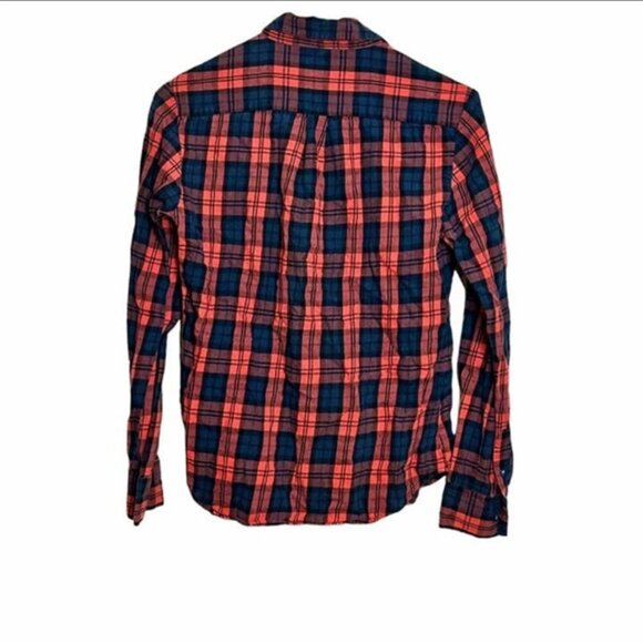 BDG Urban Outfitters Long Sleeve Pink Blue Plaid Button Down Flannel Size XS - Picture 2 of 8